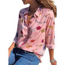 Load image into Gallery viewer, Aachoae Women Blouses 2020 Fashion Long Sleeve Turn Down Collar Office Shirt Blouse Shirt Casual Tops Plus Size Blusas Femininas