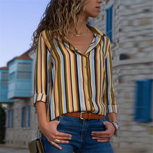 Load image into Gallery viewer, Aachoae Women Blouses 2020 Fashion Long Sleeve Turn Down Collar Office Shirt Blouse Shirt Casual Tops Plus Size Blusas Femininas
