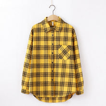 Load image into Gallery viewer, 2020 Fashion Women Plaid Shirt Chic Checked Blouse Long Sleeve Female Casual Print Shirts Loose Cotton Tops Blusas