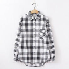 Load image into Gallery viewer, 2020 Fashion Women Plaid Shirt Chic Checked Blouse Long Sleeve Female Casual Print Shirts Loose Cotton Tops Blusas