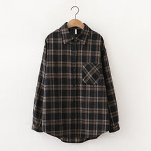 Load image into Gallery viewer, 2020 Fashion Women Plaid Shirt Chic Checked Blouse Long Sleeve Female Casual Print Shirts Loose Cotton Tops Blusas