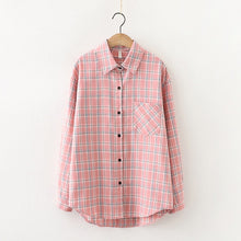 Load image into Gallery viewer, 2020 Fashion Women Plaid Shirt Chic Checked Blouse Long Sleeve Female Casual Print Shirts Loose Cotton Tops Blusas