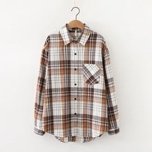 Load image into Gallery viewer, 2020 Fashion Women Plaid Shirt Chic Checked Blouse Long Sleeve Female Casual Print Shirts Loose Cotton Tops Blusas