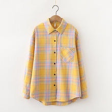 Load image into Gallery viewer, 2020 Fashion Women Plaid Shirt Chic Checked Blouse Long Sleeve Female Casual Print Shirts Loose Cotton Tops Blusas