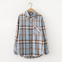 Load image into Gallery viewer, 2020 Fashion Women Plaid Shirt Chic Checked Blouse Long Sleeve Female Casual Print Shirts Loose Cotton Tops Blusas