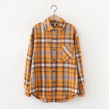 Load image into Gallery viewer, 2020 Fashion Women Plaid Shirt Chic Checked Blouse Long Sleeve Female Casual Print Shirts Loose Cotton Tops Blusas