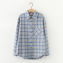 Load image into Gallery viewer, 2020 Fashion Women Plaid Shirt Chic Checked Blouse Long Sleeve Female Casual Print Shirts Loose Cotton Tops Blusas