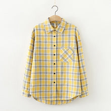 Load image into Gallery viewer, 2020 Fashion Women Plaid Shirt Chic Checked Blouse Long Sleeve Female Casual Print Shirts Loose Cotton Tops Blusas