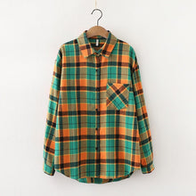 Load image into Gallery viewer, 2020 Fashion Women Plaid Shirt Chic Checked Blouse Long Sleeve Female Casual Print Shirts Loose Cotton Tops Blusas