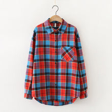 Load image into Gallery viewer, 2020 Fashion Women Plaid Shirt Chic Checked Blouse Long Sleeve Female Casual Print Shirts Loose Cotton Tops Blusas