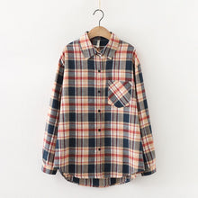 Load image into Gallery viewer, 2020 Fashion Women Plaid Shirt Chic Checked Blouse Long Sleeve Female Casual Print Shirts Loose Cotton Tops Blusas
