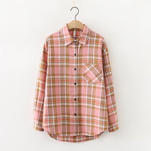 Load image into Gallery viewer, 2020 Fashion Women Plaid Shirt Chic Checked Blouse Long Sleeve Female Casual Print Shirts Loose Cotton Tops Blusas
