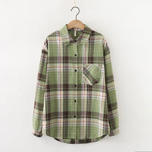 Load image into Gallery viewer, 2020 Fashion Women Plaid Shirt Chic Checked Blouse Long Sleeve Female Casual Print Shirts Loose Cotton Tops Blusas
