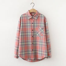 Load image into Gallery viewer, 2020 Fashion Women Plaid Shirt Chic Checked Blouse Long Sleeve Female Casual Print Shirts Loose Cotton Tops Blusas
