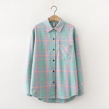 Load image into Gallery viewer, 2020 Fashion Women Plaid Shirt Chic Checked Blouse Long Sleeve Female Casual Print Shirts Loose Cotton Tops Blusas
