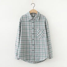 Load image into Gallery viewer, 2020 Fashion Women Plaid Shirt Chic Checked Blouse Long Sleeve Female Casual Print Shirts Loose Cotton Tops Blusas
